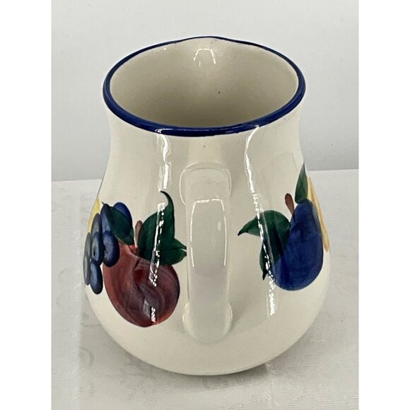 Hand-Painted Dansk Ceramic Pitcher With Fruit Design Made In Italy - Picture 6 of 8